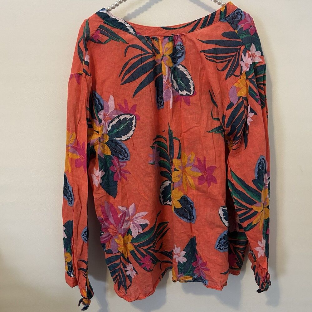 Old Navy Colorful Floral Print Split Neck Women's XXL Top Coastal Beach Boho